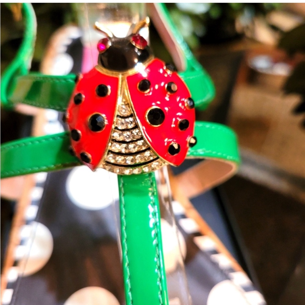 IN SEARCH OF LADYBUG 🐞Betsey Johnson Green Sandals size 7.5